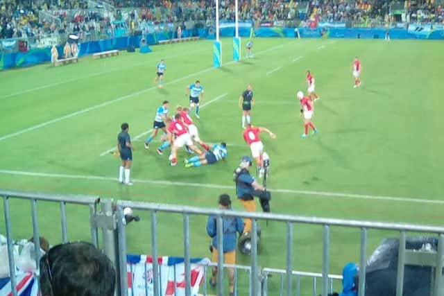 England v Argentina in the Rugby 7s in Rio.