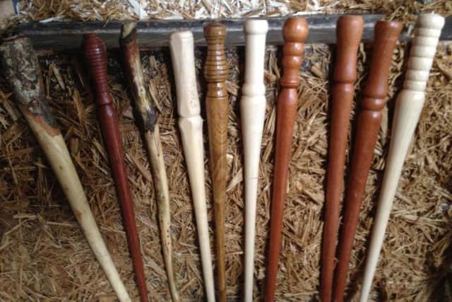 Carved Harry Potter wands.
