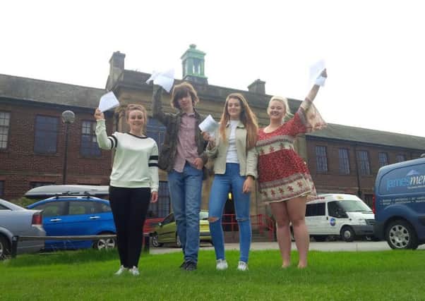 Morecambe Community High School
A Levels.
From left, Ellie Cozens, Thomas Barnes, Gina Meikle and Molly Wilson