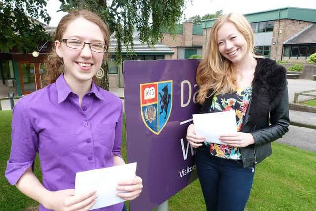 Dallam pupils Hannah Lawson and Eleanor Phillipson celebrate their IB results.