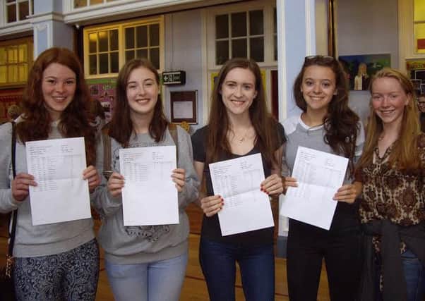 Girls at LGGS celebrate their A Level results.