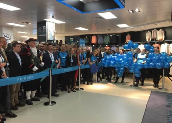 Staff waiting to greet customers at the new Primark store in Lancaster.