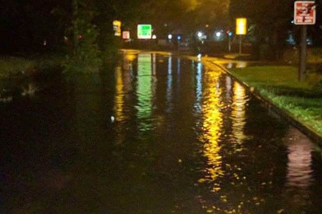 Flash flooding on Morecambe Road in the early hours of Friday morning. Photo by Ryan O'Brien.