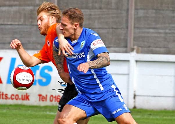 Jordan Connerton scored two in the FA Cup win at Brighouse Town. Picture: Tony North