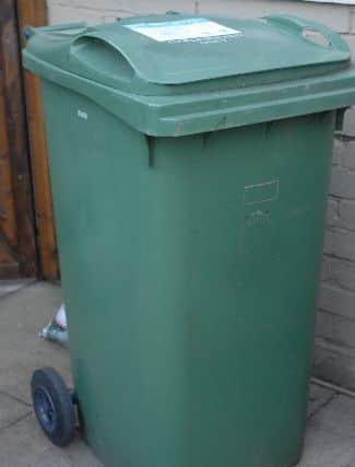 A green waste bin.