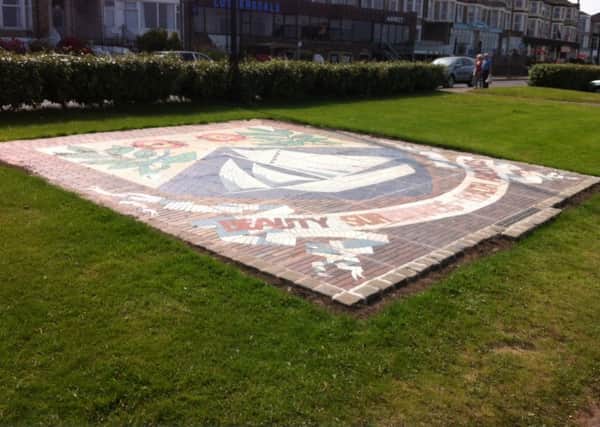 How the Morecambe mosaic looks now after being moved to the seafront.