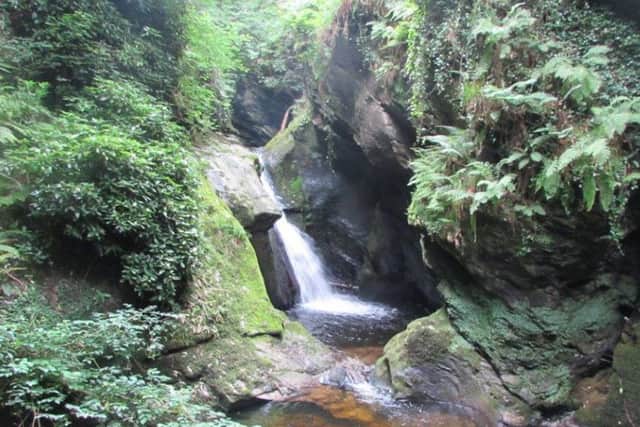 The stunning waterfall at Glen Maye