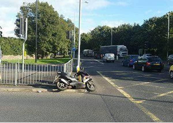 A moped rider suffered minor injuries after a crash on Morecambe Road. Picture: Lancs Road Police.