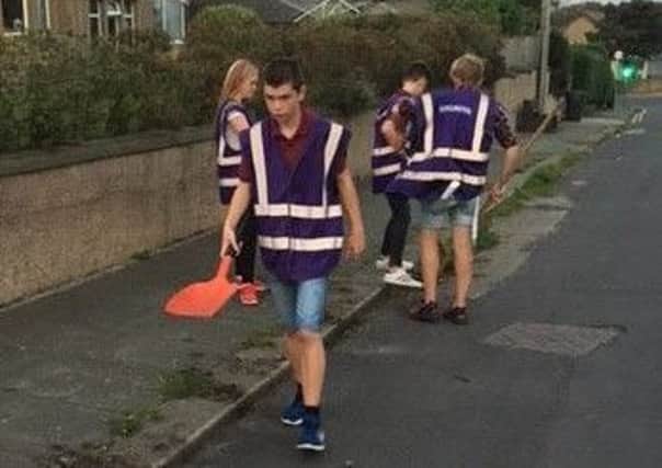 Members of the 455 Sqn - RAF Air Cadets weeding and doing a litter pick in Heysham. Picture: Darren Norman.