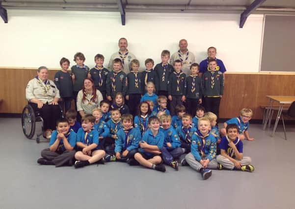 Cubs and Beavers inside the newly renovated Scout hut.