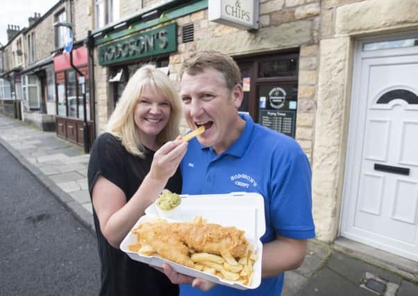 Nigel Hodgson of Hodgson's Chippy with wife Linda. Photo by Paul Currie Photography.
