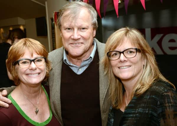 David Neilson (centre) with Karen Henthorn and Debbie Oates at the launch of The Ockerbys on Ice at the Dukes.