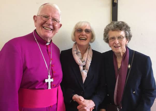 Bishop Michael Campbell of Lancaster, Mrs Frances Burton, Mrs Winefride Ward.