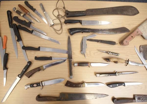 Photo Ian Robinson
Lancashire Knife Amnesty knives recovered and on display at Preston Police Station