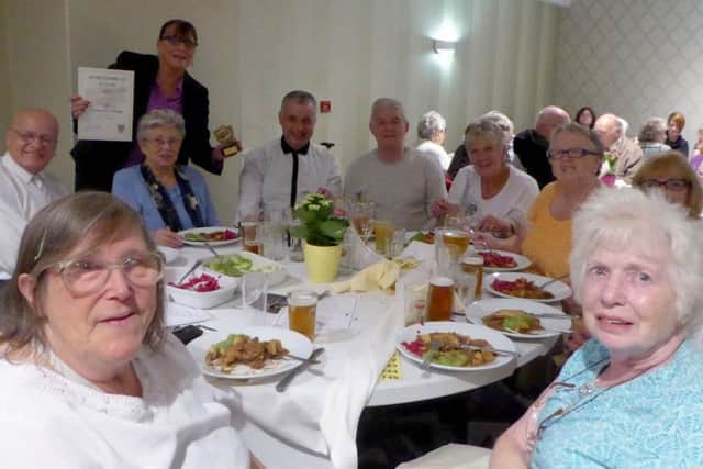 Residents of Tarnbrook Court enjoying their evening at the Lothersdale Hotel for the Morecambe in Bloom presentation evening.