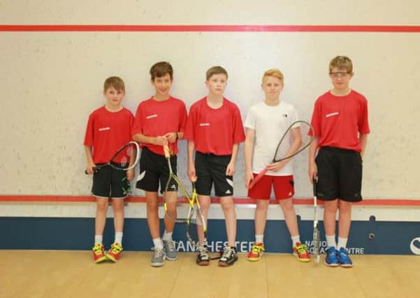 Max Cadman, first from the left, with the Lancashire team.
