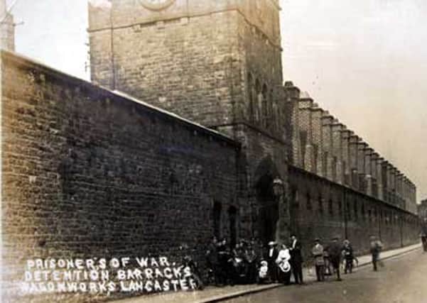 Outside the Caton Road internment camp during World War One. Picture by Lancaster City Museum.
