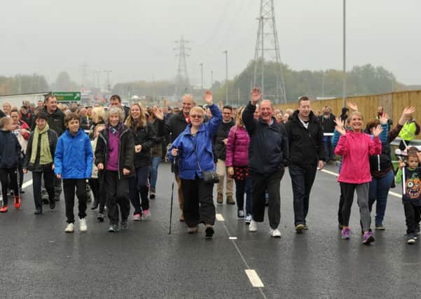 Photo Neil Cross: The Welly Walk along the new  link road on Saturday.
