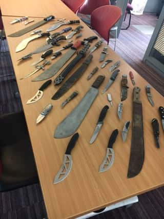 A selection of knives that were handed in during the knife amnesty.