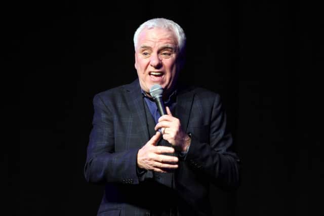 Fund raising Comedy Club at Chorley Little Theatre for the victims of the Croston Floods with Dave Spikey and fellow Phoenix Nights stars Janice Connolly, Ted Robins, Steve Royle and Mike Wilkinson.
Pictured is Dave Spikey on stage.
4th February 2016