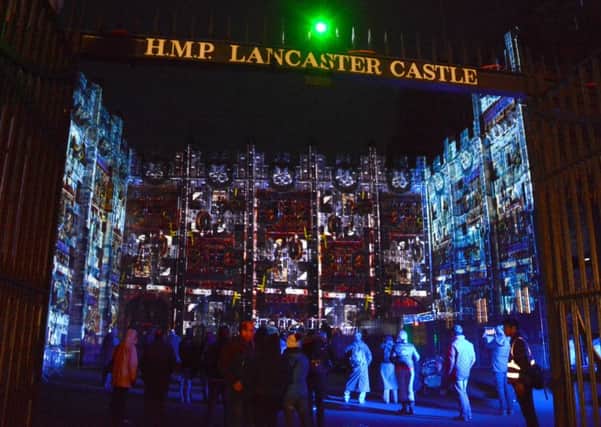 Lock and Key display at Lancaster Castle for the Light Up Lancaster Festival. Picture by Darren Andrews.