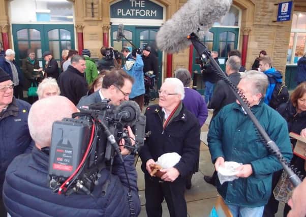 Charles Hanson and the Flog It crew filming outside The Platform last year.