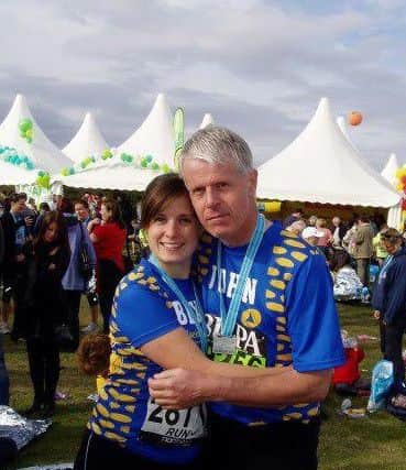 John Stevenson with his daughter Rebecca Peak pictured after the Great North Run in 2007.