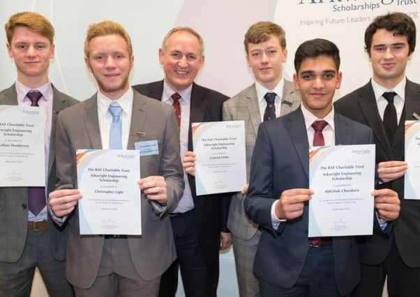 Gabriel Littler, from Lancaster, third from right at the  Arkwright Scholarships Awards with other winners. Picture by  Andrew Wiard.