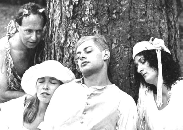 Andy Serkis, centre, as Lysander in A Midsummer Night's Dream, The Dukes first outdoor promenade production in 1987.