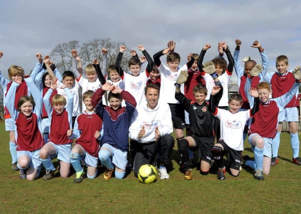 Gareth Southgate at his coaching session at Slyne-with-Hest School.