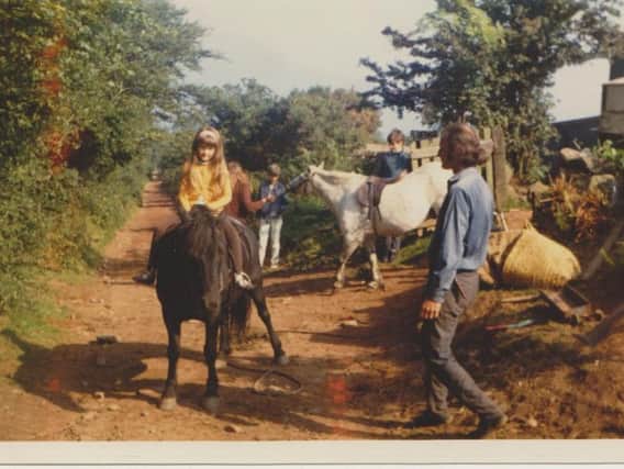 Carol Forster pony trekking aged nine.