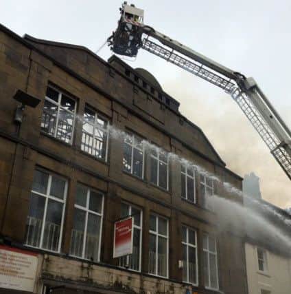 Fire officer Tim Murrell tweeted this photo of fire crews tackling the blaze at Inspire Health and Fitness in Lancaster on Thursday.