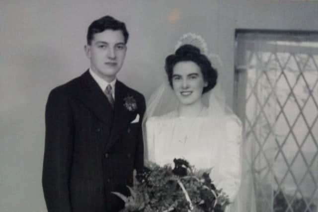 Norman and Gladys Bell on their wedding day in 1946.