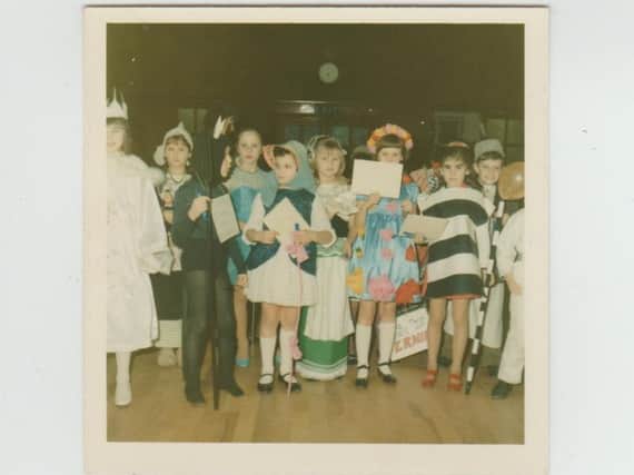 Carol Foster and pals at a childhood party