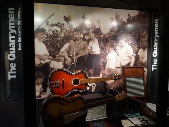 The Quarrymen's display at The Beatles Story attraction in Liverpool