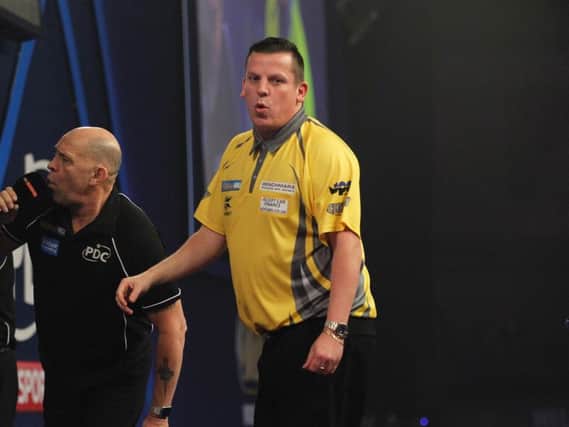 Dave Chisnall rues a missed opportunity against Gary Anderson.
