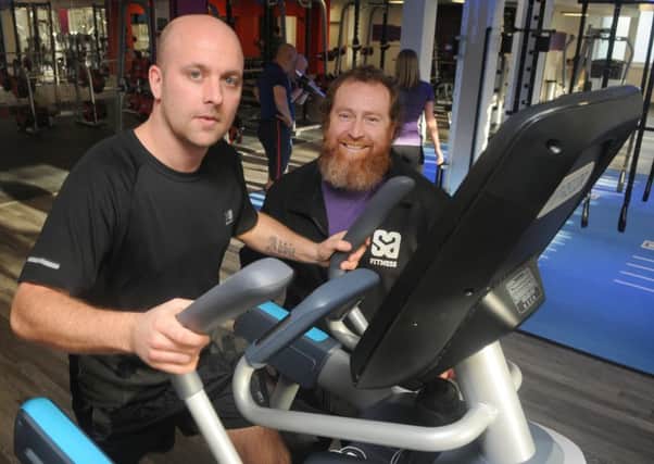 LANCASTER  09-01-17
Health and fitness co-ordinator Ben France, right, with a gym member.
Feature on the new gym at the sports centre, part of a Â£1 million refurbishment at Salt Ayre Leisure Centre, Lancaster.