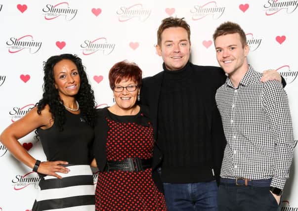 From left India Faulkner-Wiley, Louise Haskins, Stephen Mulhern and Chris Kennedy. Lancaster Slimming World.