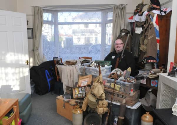 Photo Neil Cross
Paul Lomax has a large collection of items from the first World War that he hopes to create a permanent museum from his collection and encourage schools to learn more about the war