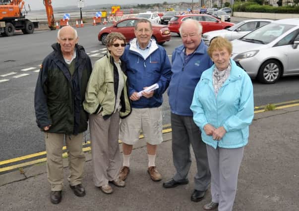 from left, Hugh Kennon, Margaret Kennon, Bernard Vause, Barry Vickers and Barbara Vause on Marine Road where it crosses with Broadway