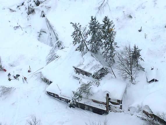 An avalanche in Italy has buried the Hotel Rigopiano in Abruzzo.