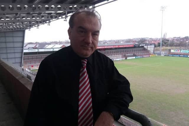 Joseph Cala, would-be owner of Morecambe FC, at the Globe Arena on Tuesday.