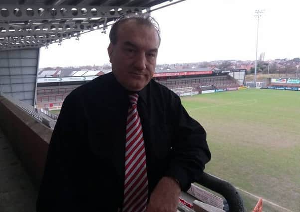 Joseph Cala, would-be owner of Morecambe FC, at the Globe Arena on Tuesday.