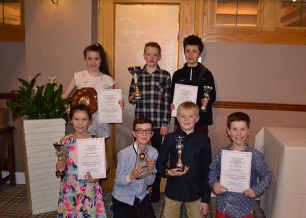 Young COLTs picking up the award for Best Performing Club and Best Performing Girls, along with individual awards, at the Lancaster House Hotel last Saturday night.