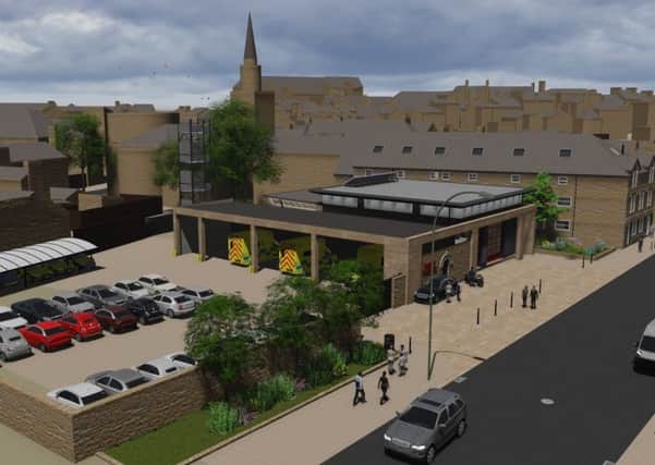An artists impression of what the new combined fire and ambulance station will look like on Cable Street, Lancaster.