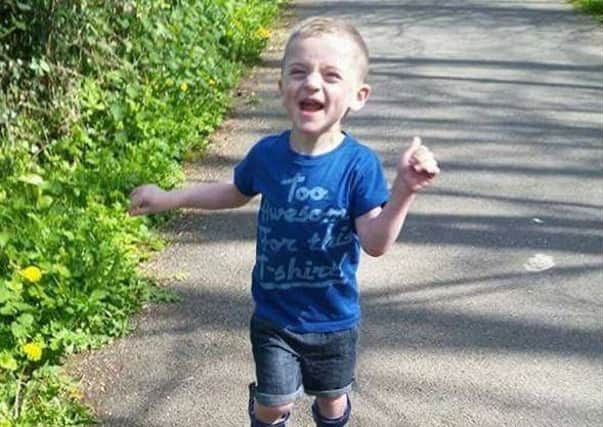 Reilly McCarthy, four, who has spastic diplegia cerebral palsy.
