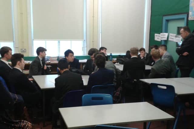 Year 13 LRGS students discuss CancerCare's services for young people.