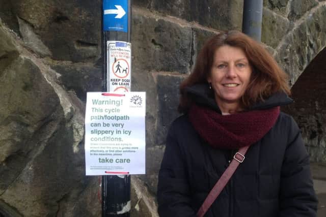 Green County Councillor Gina Dowding has called for urgent action to prevent accidents to cyclists using the Millennium bridge.