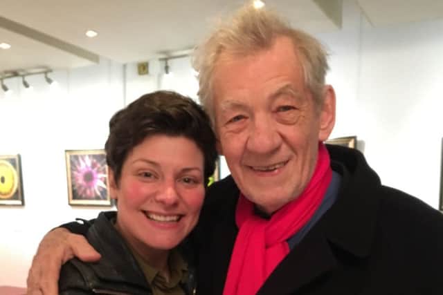 Polly Lister with Sir Ian McKellen at The Dukes Theatre in Lancaster