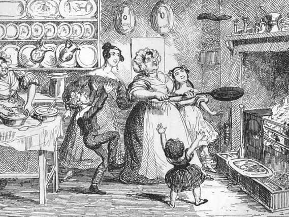 Pancake tossing in the 1830s